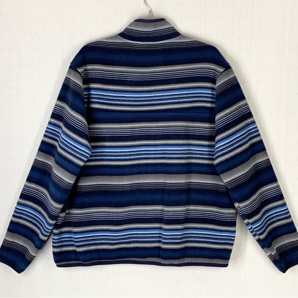 Southern Grit Men's Tundra Fleece 1/4 Snap Navy Blue Striped Pullover - Size XXL - Picture 9 of 15